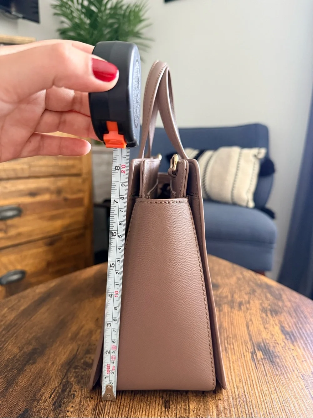 kate spade taupe mauve leather satchel with gold hardware